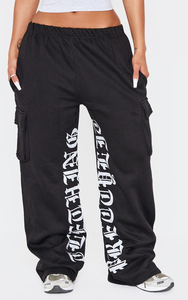 Shape Black Pocket Inside Leg Detail Joggers