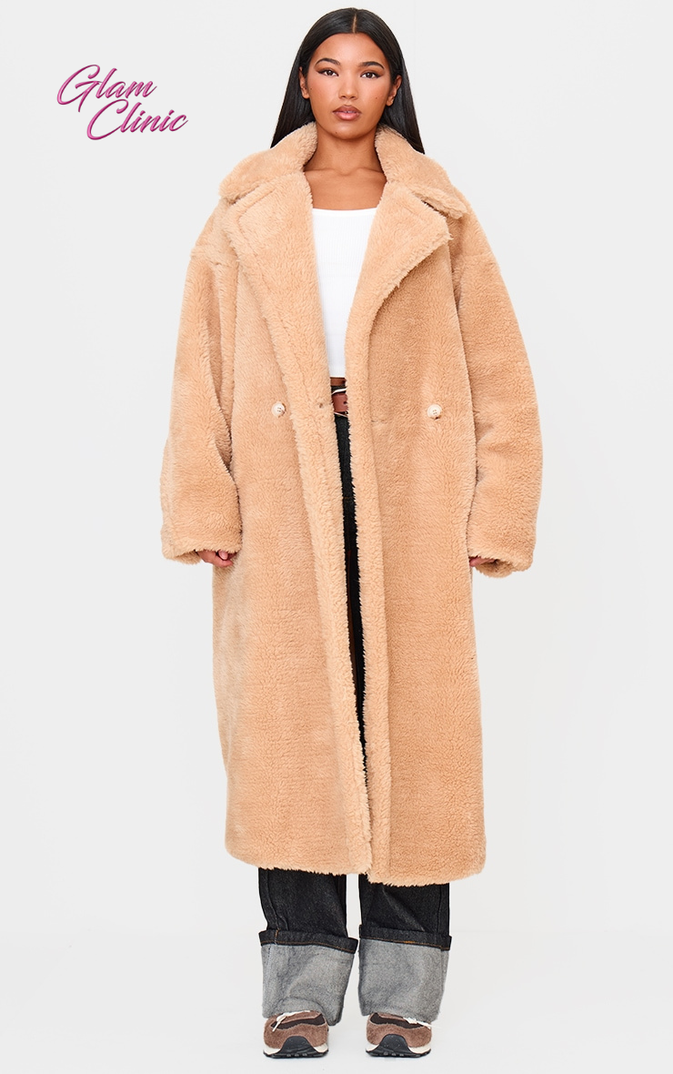 Caramel Plush Teddy Maxi Coat