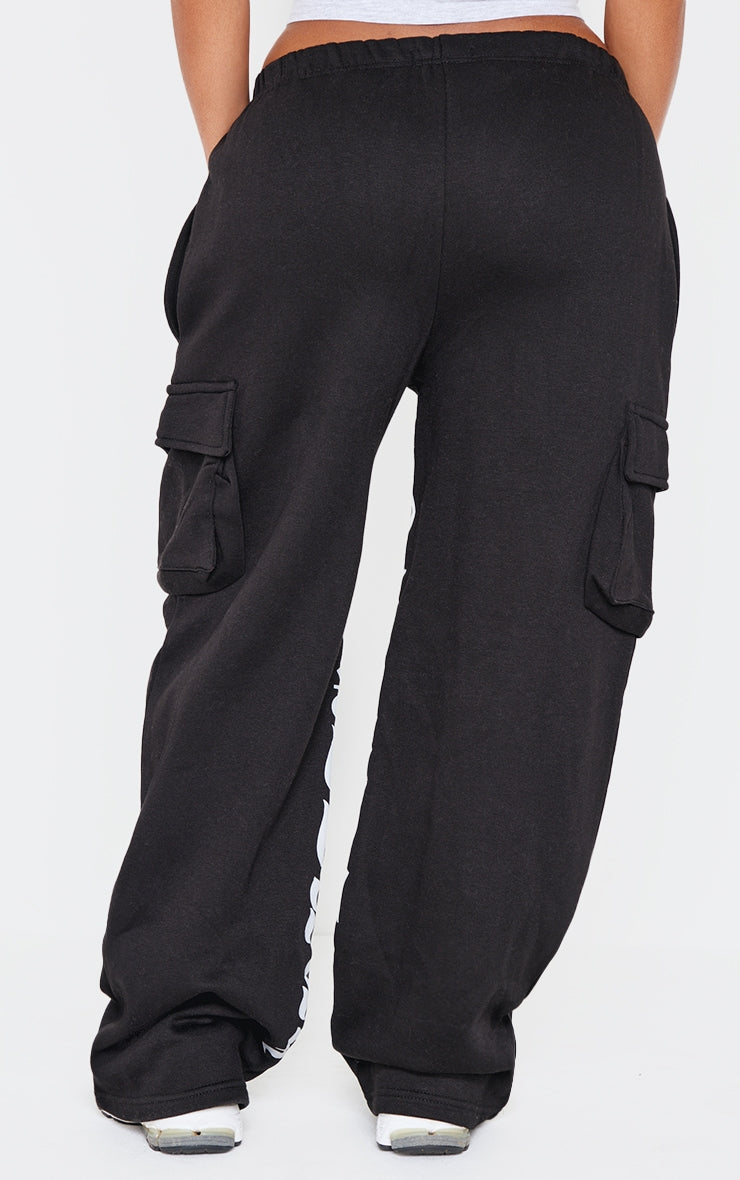 Shape Black Pocket Inside Leg Detail Joggers