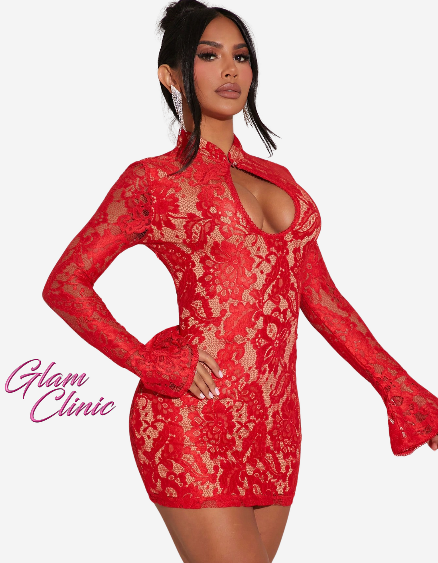 SXY Red Party Dress Lace